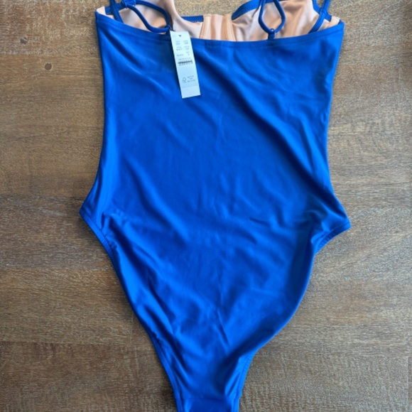 🏷️NWT J.Crew Heritage balconette underwire one-piece swimsuit Harbor Blue SZ 8 - Picture 4 of 6